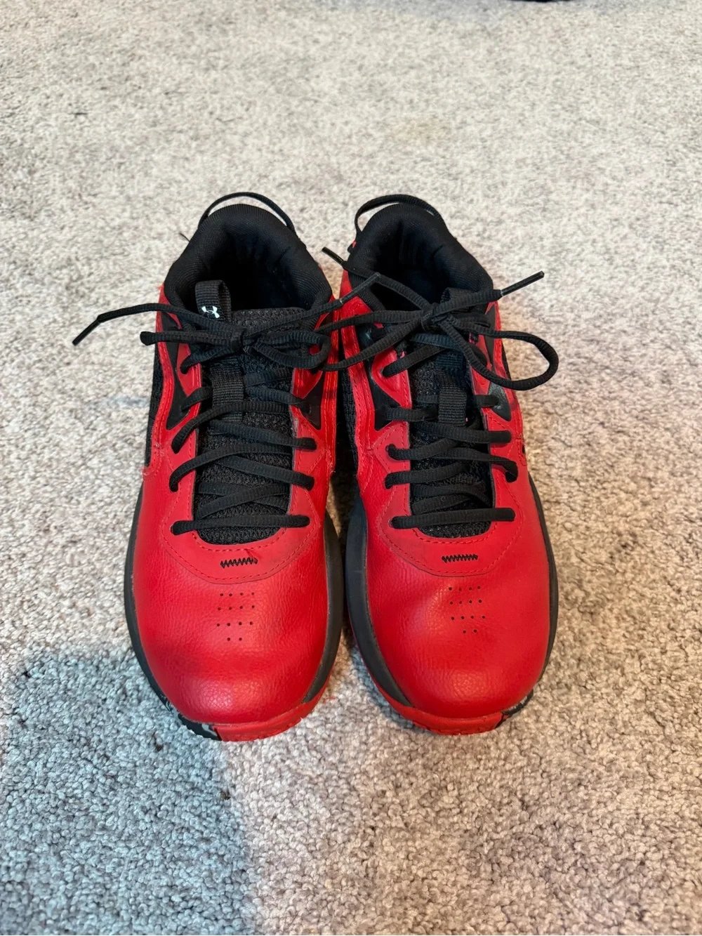 Under Armour Red and Black Boy's Athletic Sneakers